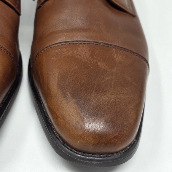 Johnston & Murphy Mens Size 11M Branning Cap Toe Tan Sheepskin Brown Oxford Shoe main image 5